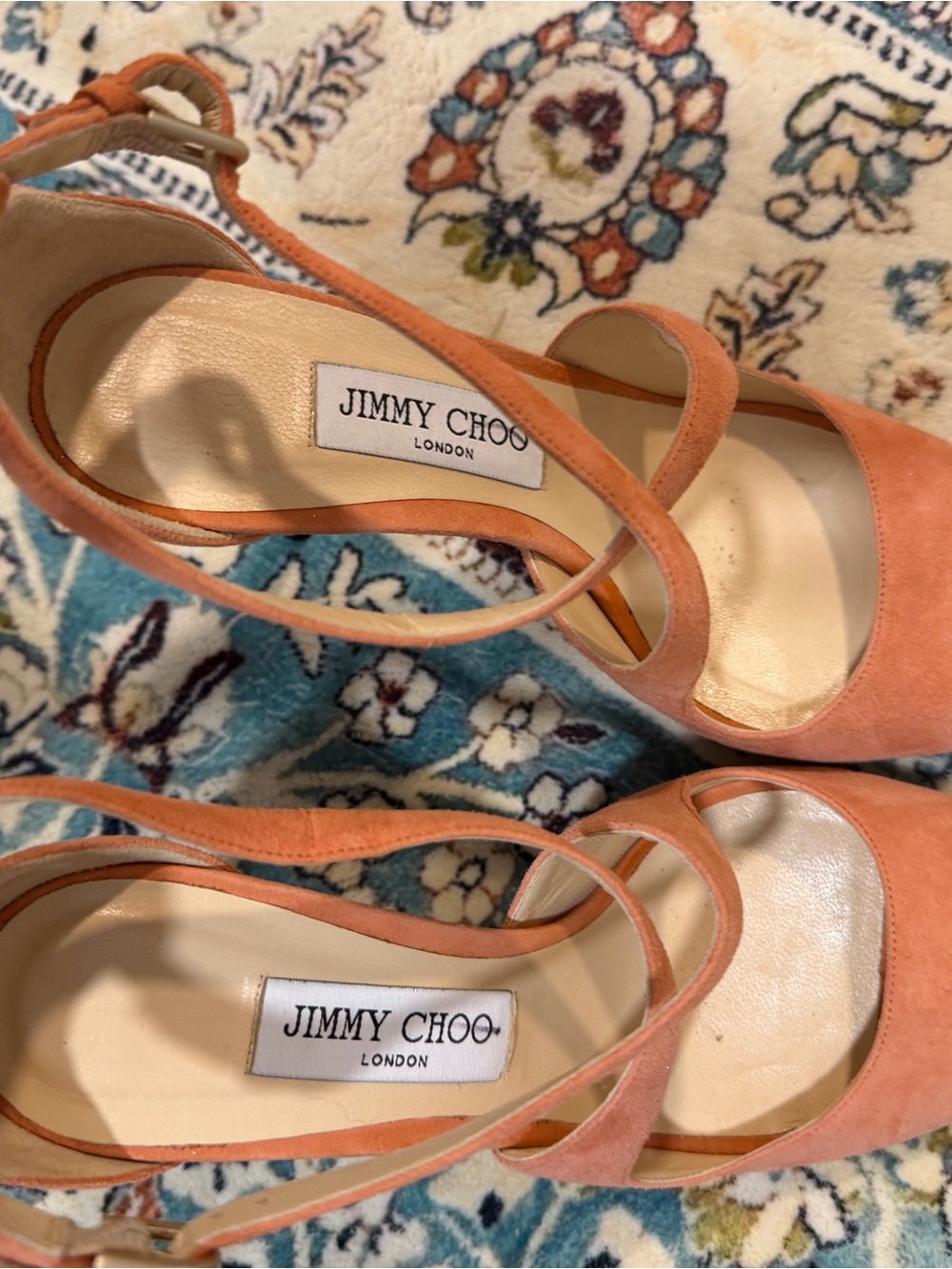 Jimmy Choo Women's Suede Ankle-Strap Sandals in Coral Emily 100 38.5 - Picture 4 of 13